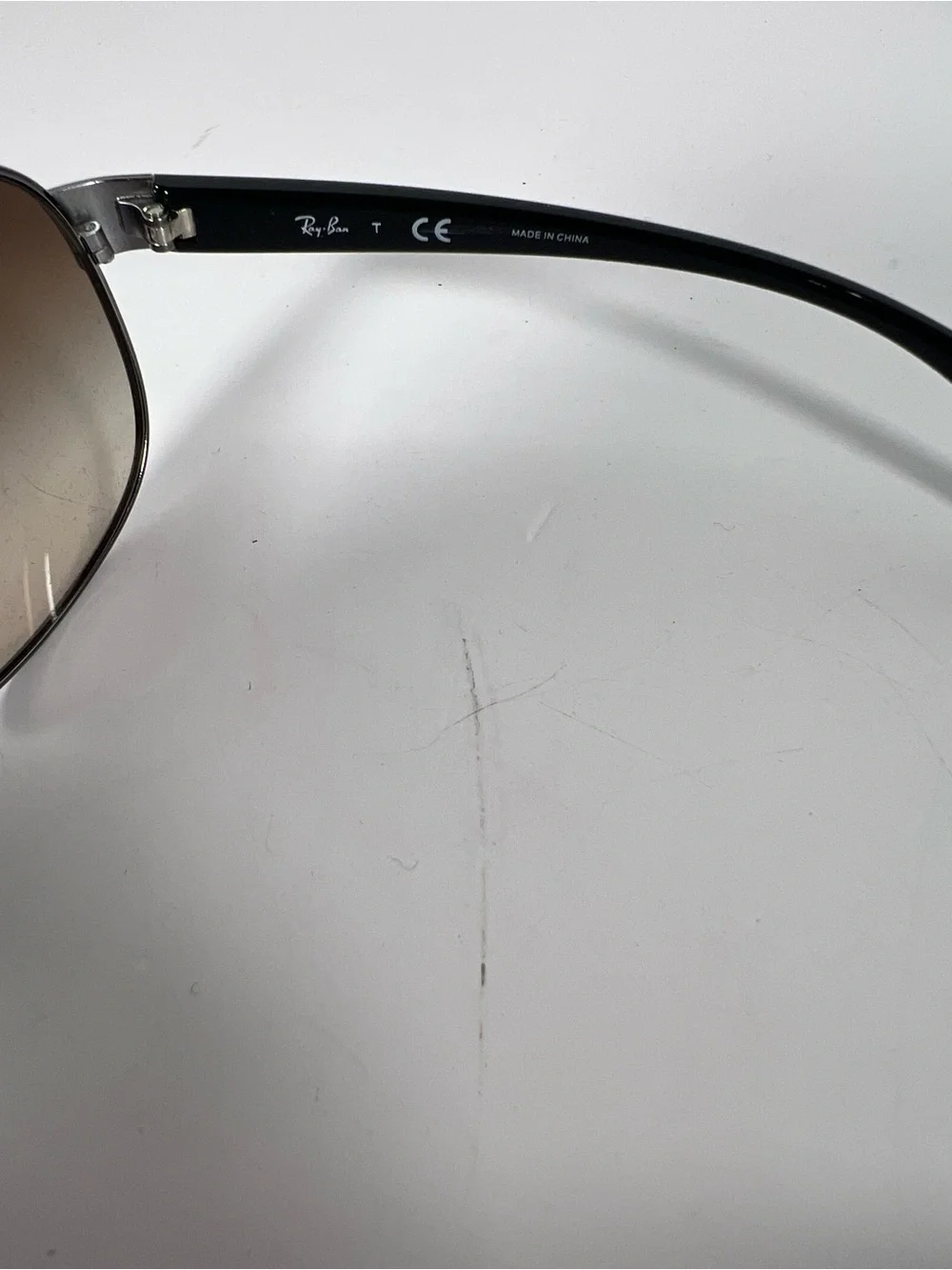 5101: Ray-Ban RB3386 Aviator Brown Gradient Sunglasses Silver + Case